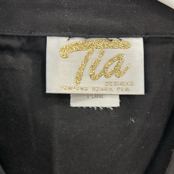 NWT Vintage Tia Designs Cat Applique Button Front Top Size XL Boxy Artsy Casual - Picture 3 of 9